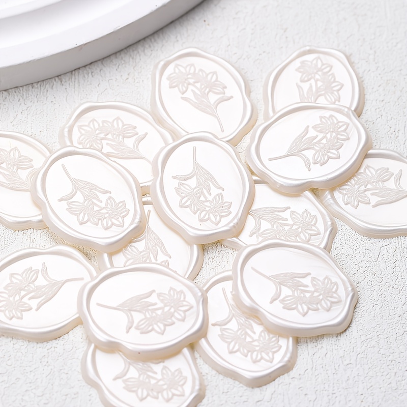 Image of 30pcs/pack, Easy Flower Branch Series Wax Seal Stickers, Oval, Self-adhesive, Suitable For Envelope Sealing, Business Gift Packaging, Invitation Letters, Crafts, Window Decoration