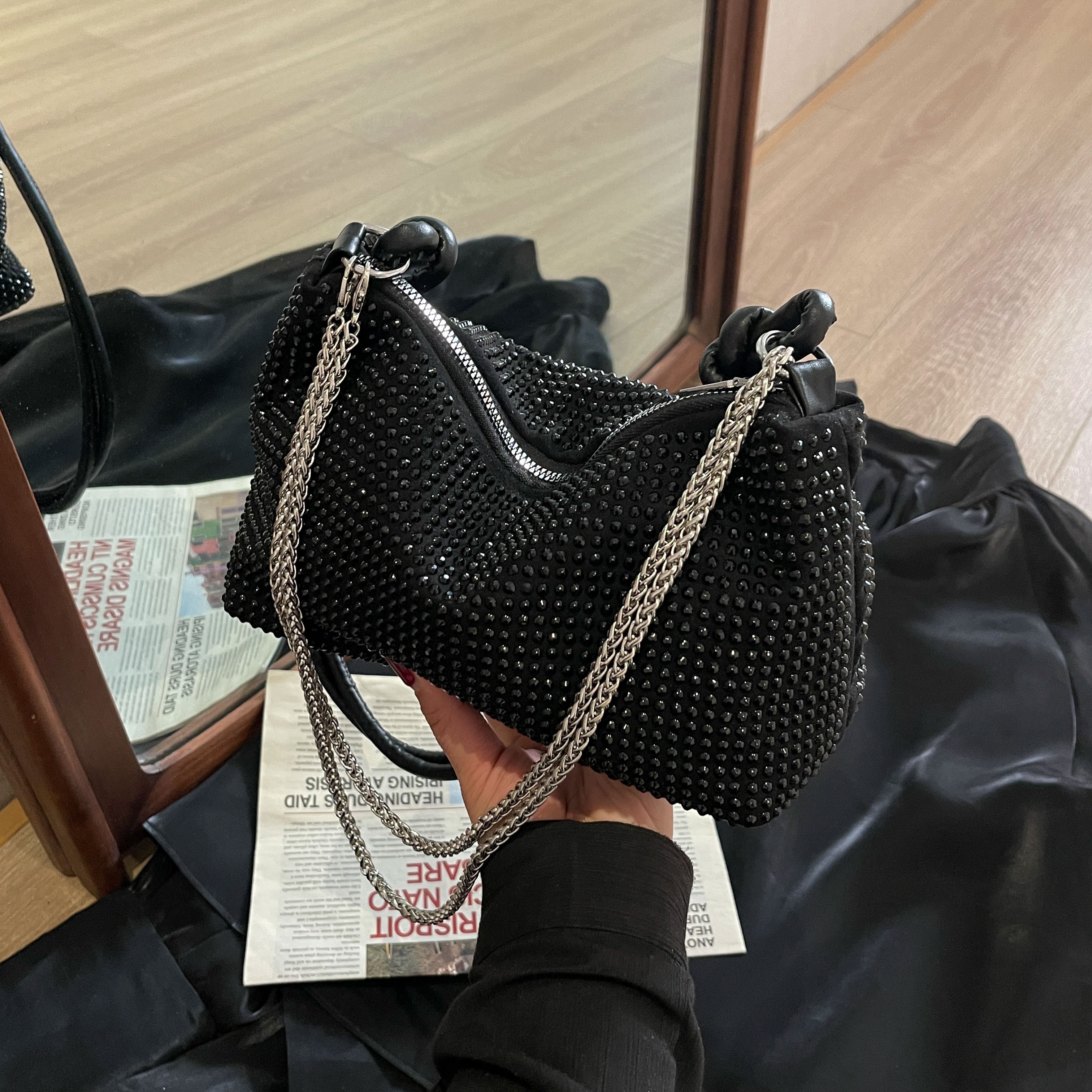 Versatile Small Crowd Velvet Women' Single Shoulder Underarm Evening Bag