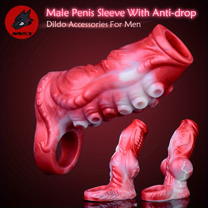 silicone sleeve sex toy Buy Sex Toy For Men Penis Sleeve Extender Delay Cock Extension Ring Large  Couples Silicone 2 Pack Online
