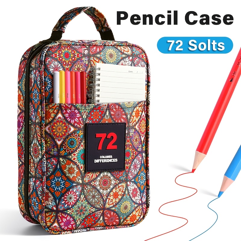 

Trousse à Crayons en Toile Florale avec 72 Fentes - Étanche, Organisateur Zippé pour Stylos Gel & - Rangement Portable pour Voyage pour et Écrivains - pour de Thanksgiving & Noël