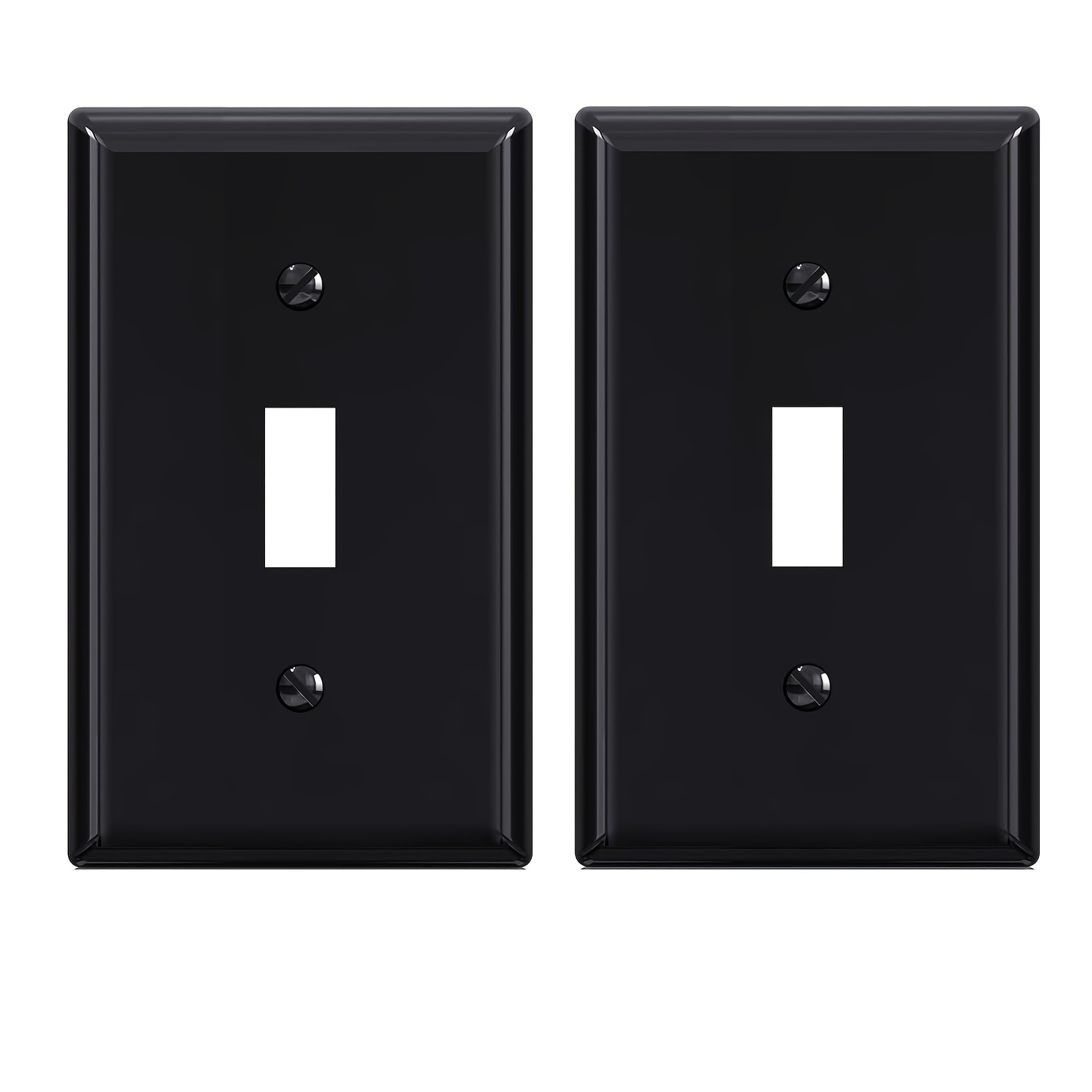 TEMU 2pcs Toggle Light Switch Wall Plate, 1-gang Standard Size Switch Covers, Polycarbonate Replacement Covers, Color- Screws Included
