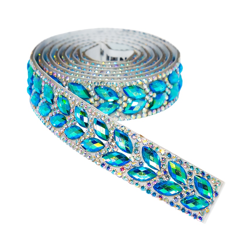 Image of Colorful Self-adhesive , Oval Water Drill Stickers, Self-adhesive Shiny Marquise Crystal Decorative Strips, Suitable For Handmade Gifts, Hats, Clothing, And Party Decorations