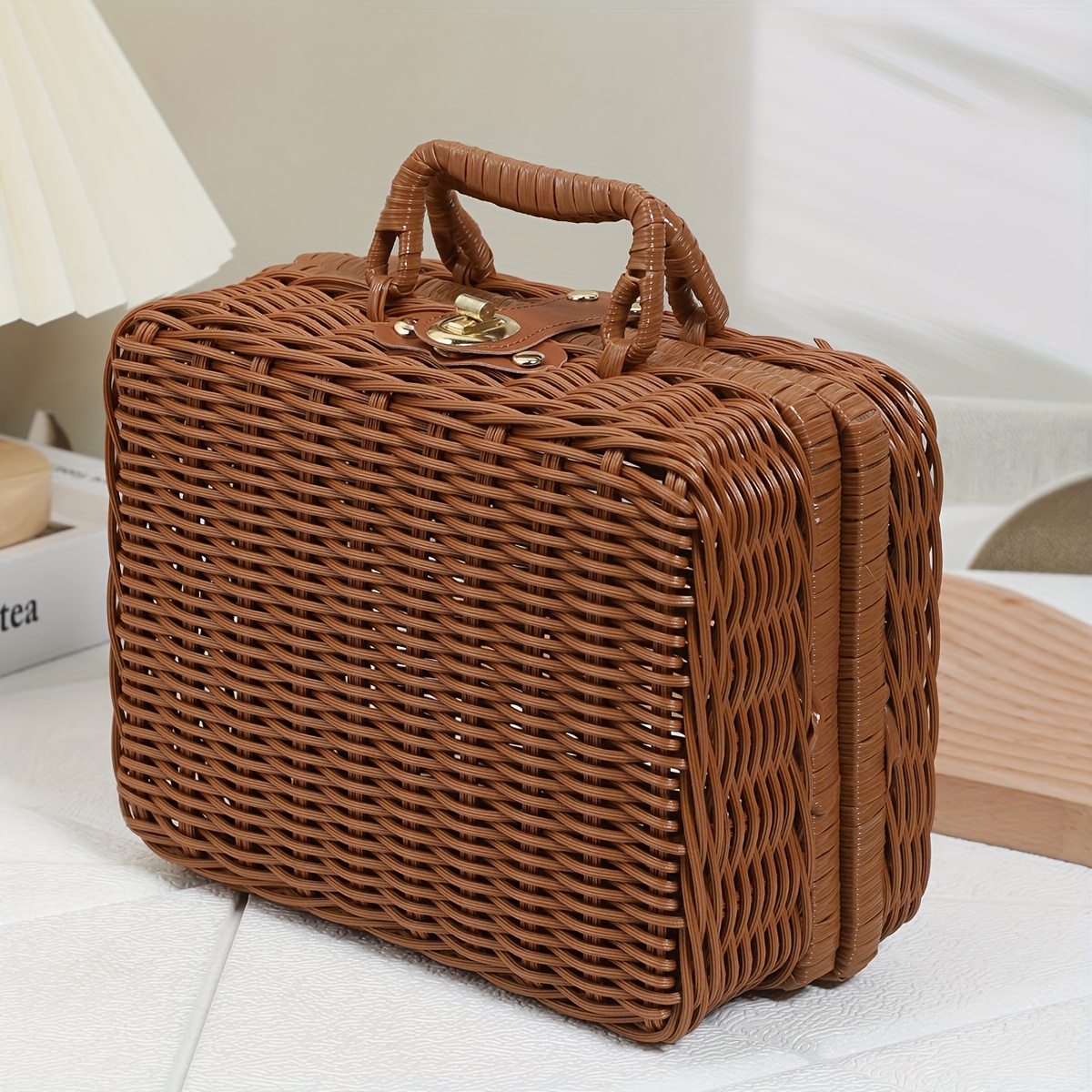 

Chic Rattan Woven Gift Box - Portable Basket For Holidays & , In Coffee, Pink, Blue, Purple, Green, Business Etiquette, Empty Box