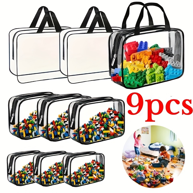 TEMU 9/10pcs Clear Makeup Bags - High-quality Transparent Storage Bags, Beach Bag, Clear Bag, With Secure Zipper Closure - Reusable, Organizer Bags