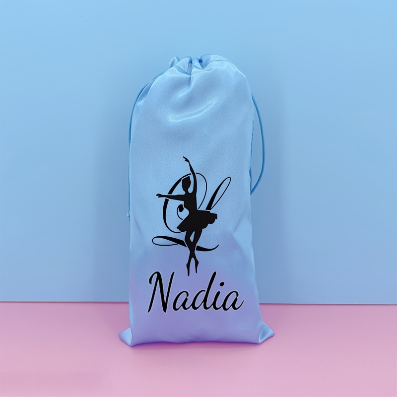 TEMU 1 Custom Jewelry Pouch - Dance Shoe Storage Bag, Personalized Printed Canvas Drawstring Bag, Shoe Organizer Bag, Suitable For Weddings,