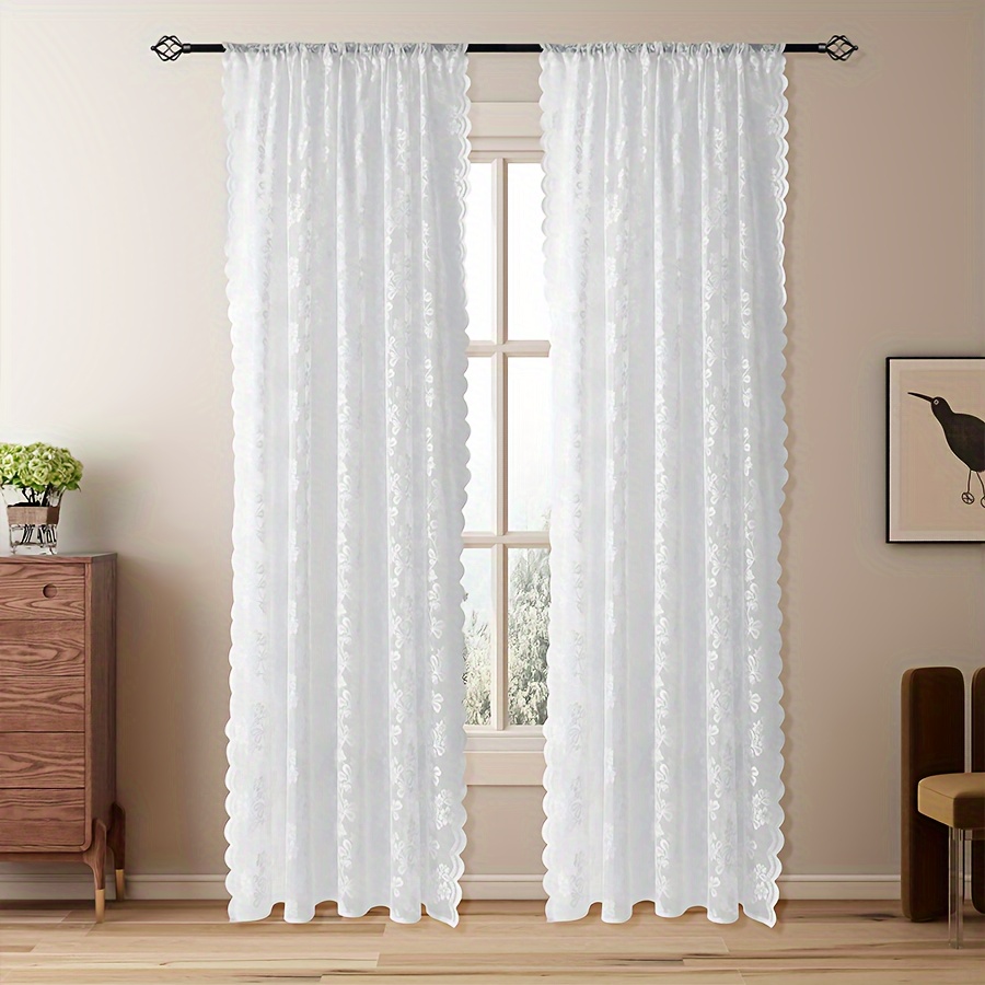 

1pc Curtain - , -, Uv , Polyester , , For /dining , Rod Hanging, -120gsm Weight,