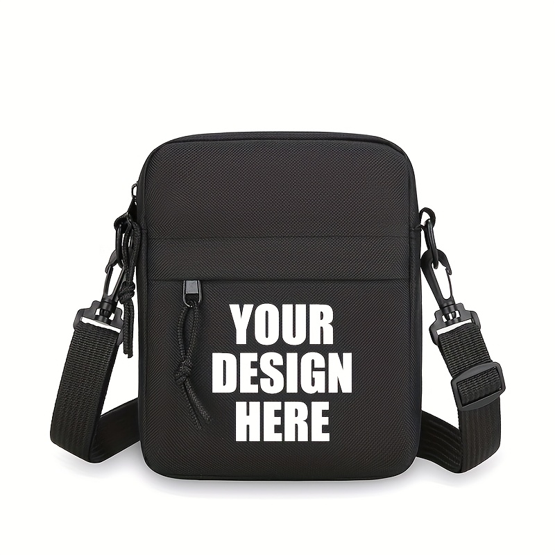 Boys' Body Bag Personalized Photo Custom Bag Solid Oxford Cloth Material Adjustable Shoulder Strap Zipper Closure Suitable For Outing Or Daily School Holiday Gift