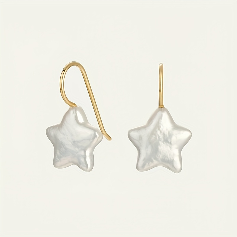 Natural Freshwater Baroque Star Shaped Baroque Pendant Necklace Or Ear Hook, Gift For Her