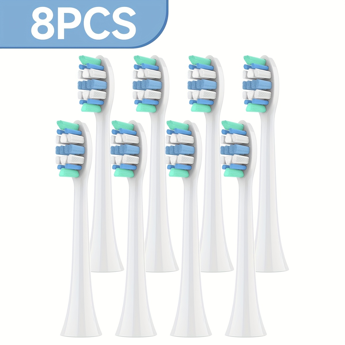 Image of 8/12/20pcs Electric Toothbrush Replacement Heads, Compatible With C1/c2/g2 And Hx3/6/, , White, , Durable Brush Heads, Ideal Gift