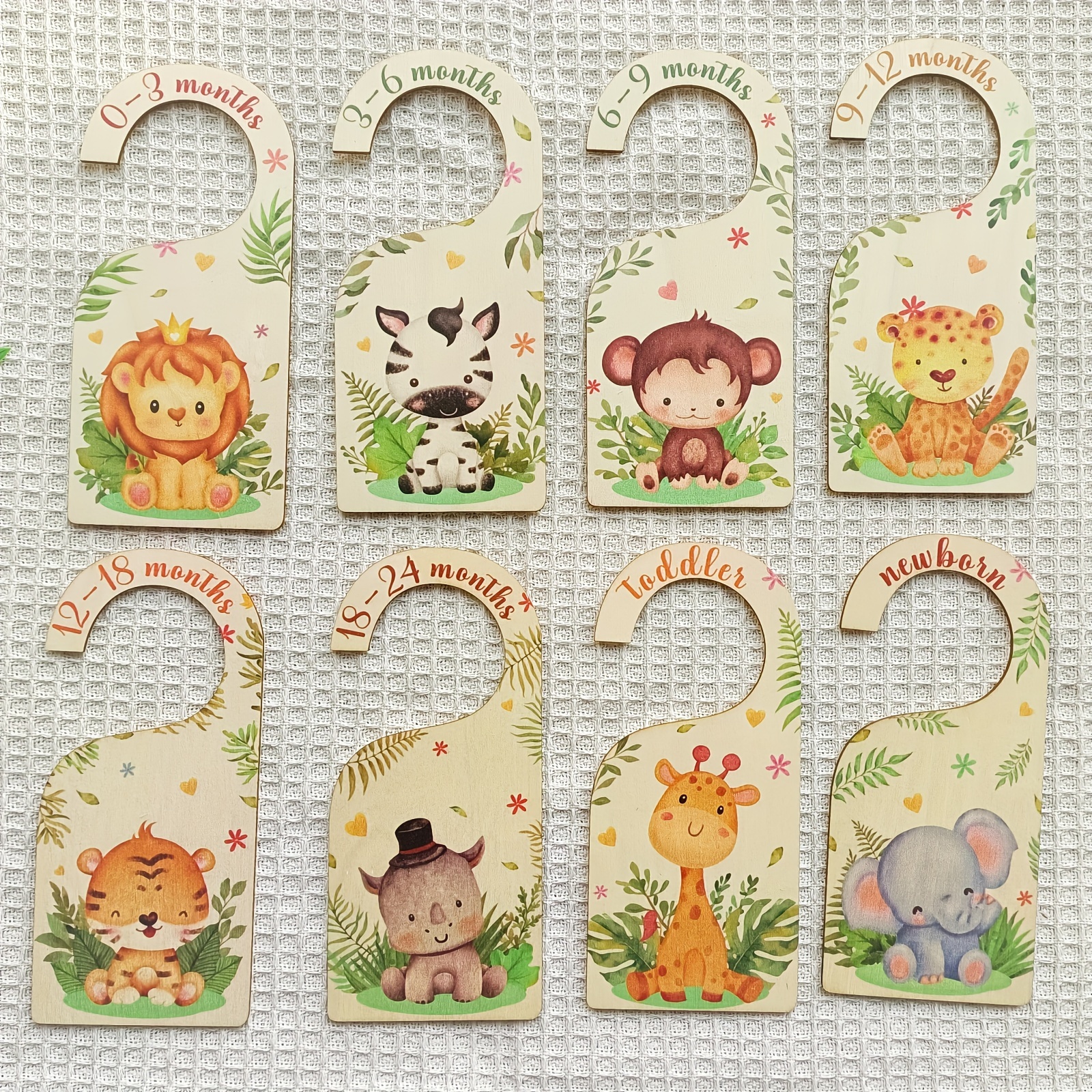8pcs/set Wooden Closet Size Divider Organizer Hanger Clothing Dividers For Nursery Decor To 24 Months, Wooden Closet Dividers For Shower Gift