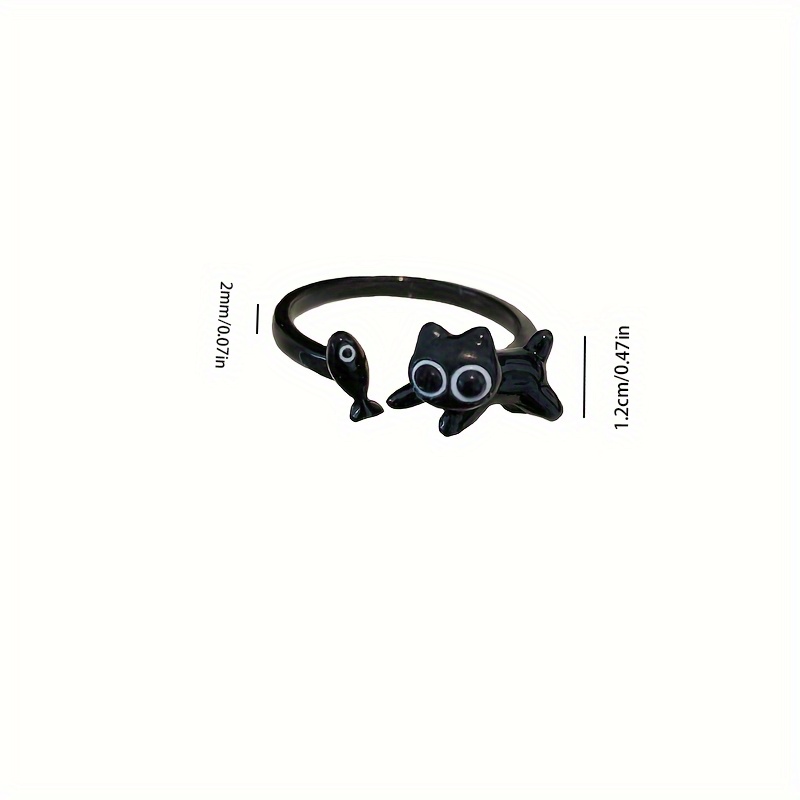Women's Cat & Fish Open Adjustable Ring