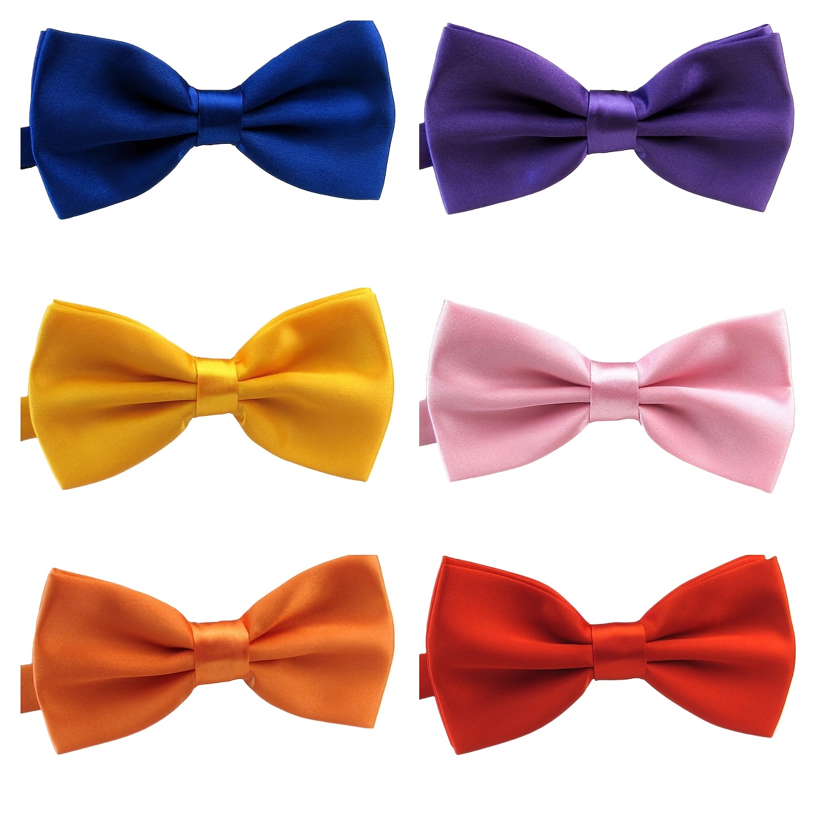 

6pcs Solid Color Bow Ties, Polyester Woven Neckties, For Hotel Staff, Service Professionals, , Groomsmen, And Group Events