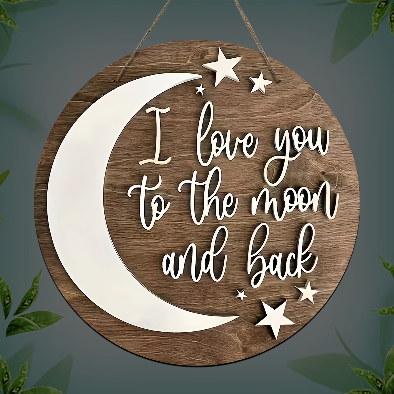 

Classic Wall Hanger: 'i Love You To The Moon And Back' - Perfect For Nursery, Front Door, Or Home Decor - No Electricity Required