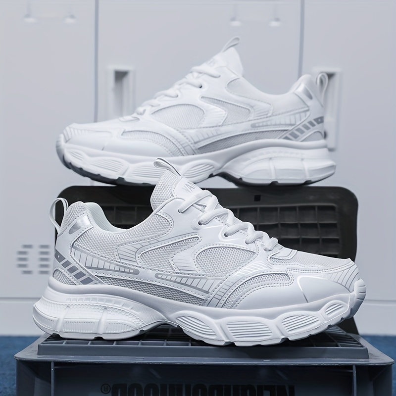 Image of Men's Breathable Mesh Athletic Shoes - Casual Athletic Look, Lace-up Low-top Shoes Suitable For Outdoor Activities, Comfortable For