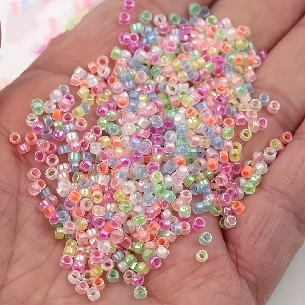 E-shop 1000 oder 2000 Stück 2,5 mm Leuchtende Transparente Glasperlen, Ideal für DIY-Modearmbänder, Halsketten Ringe. Diese Bastelmaterialien leuchten