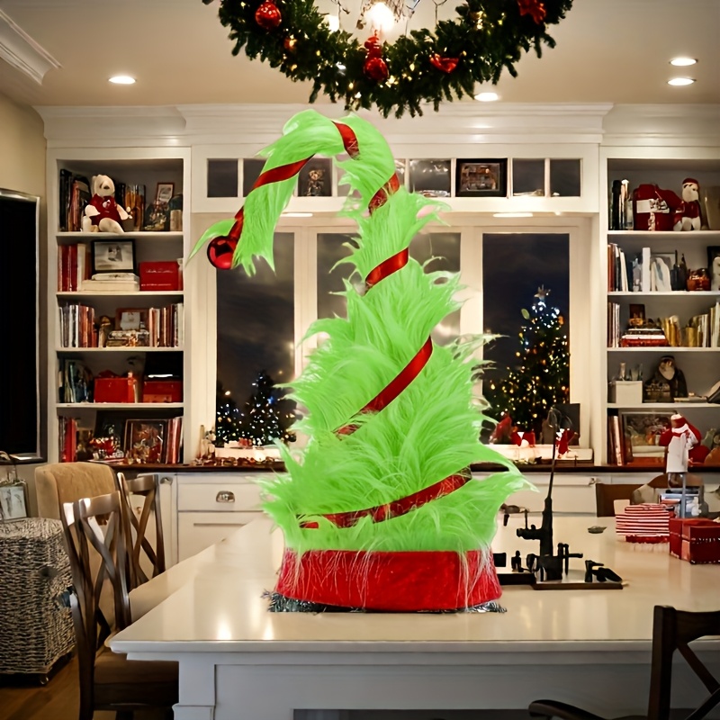 Image of 1 Christmas Tree Topper Hat - Fabric With A , A Stylish Elf Decoration For Christmas, Halloween, And New Year's - For Festive Home And Garden Decoration