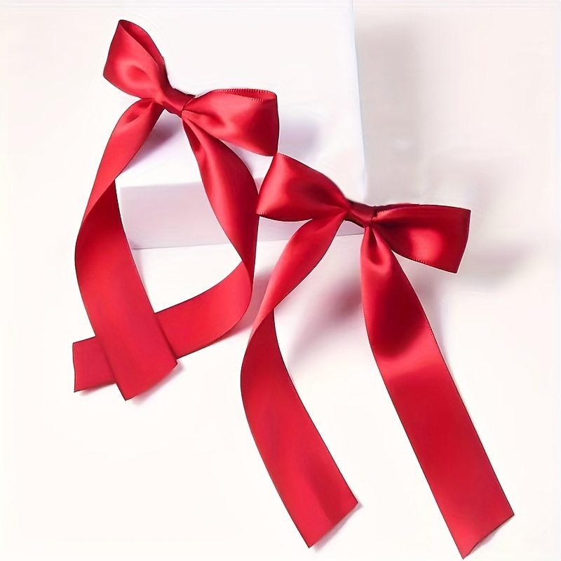 TEMU 2pcs Polyester Bow Headbands, Ribbon Hair Clips In Multiple Colors, Casual Wear, Suitable For Festivals And Daily Use
