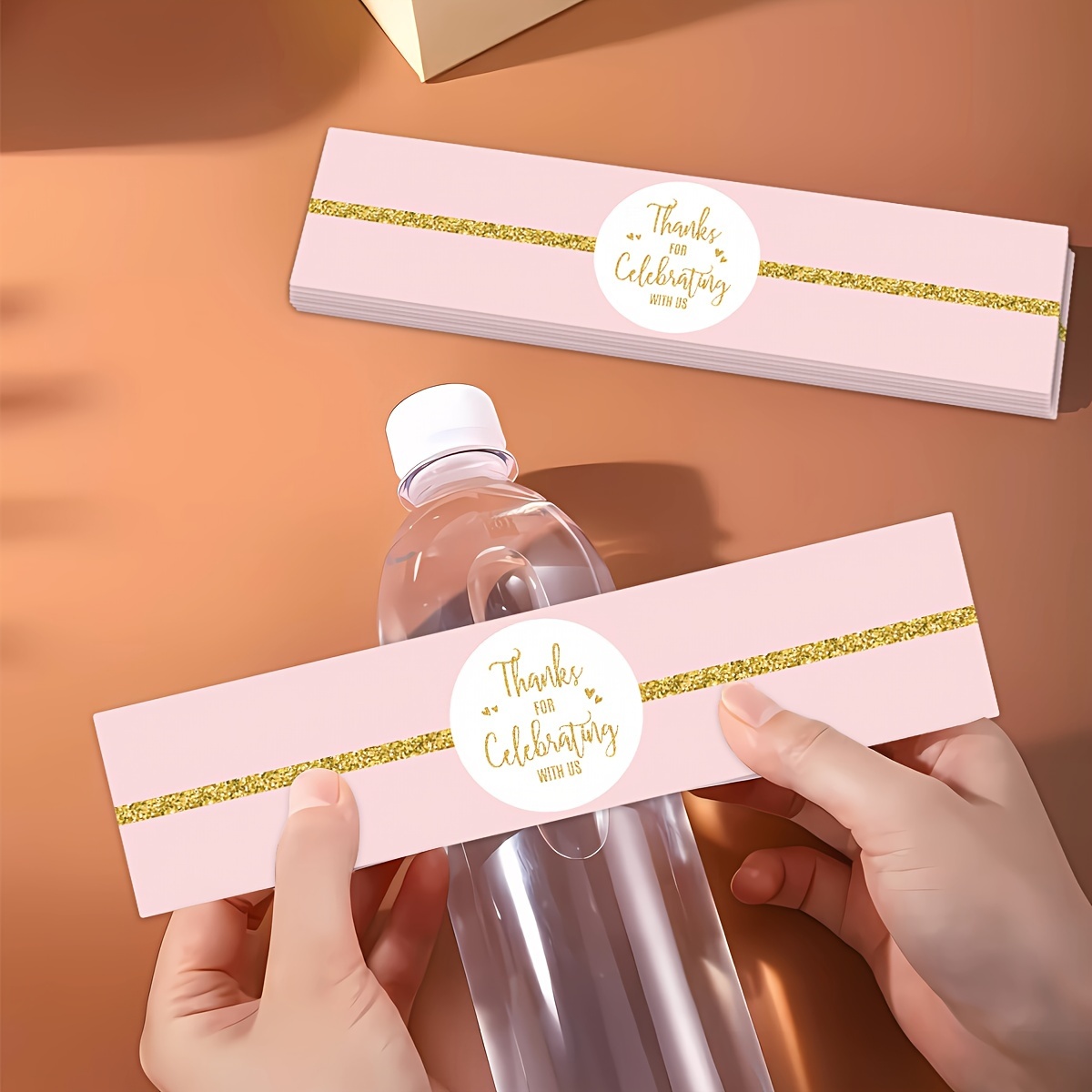 

20pcs Étiquettes pour Bouteilles d'Eau Rose avec , Emballage Étanche à Coller pour Bouteilles d'Eau, Convient pour Anniversaire, Douche de Jeunes, Douche Nuptiale, Cadeaux de Mariage