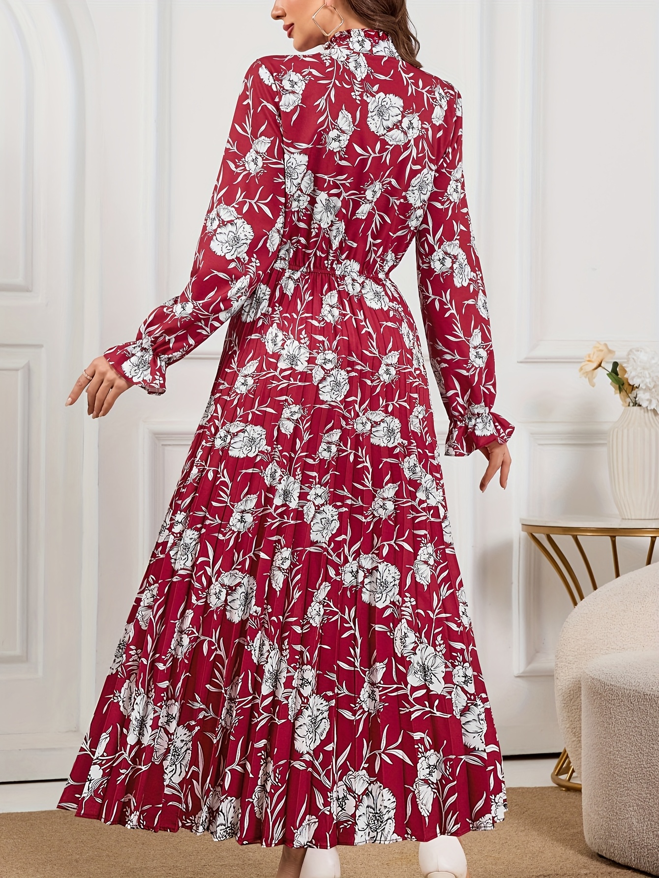 knee length dresses for ladies Floral Watercolor Maxi Dress main image 0