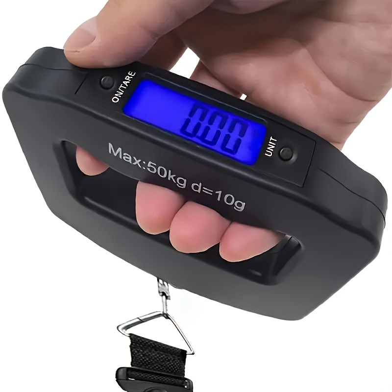 1pc 110 lbs 50 kg digital hand luggage hanging scale handheld scale mini portable electronic scale quick weighing scale with backlit lcd display travel essential