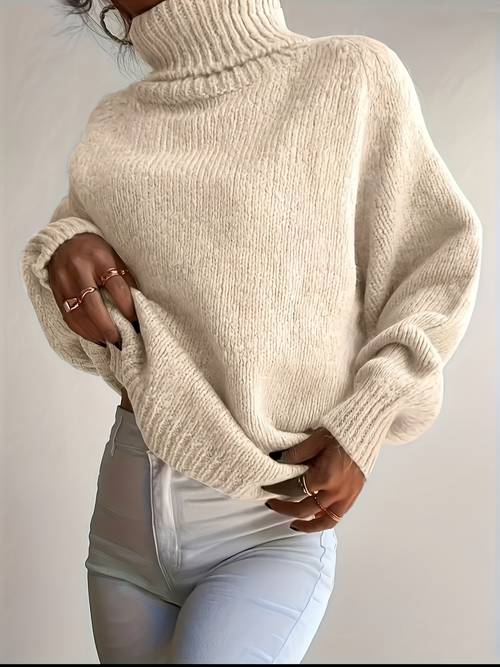womens elegant casual turtleneck sweater soft and warm pullover solid top