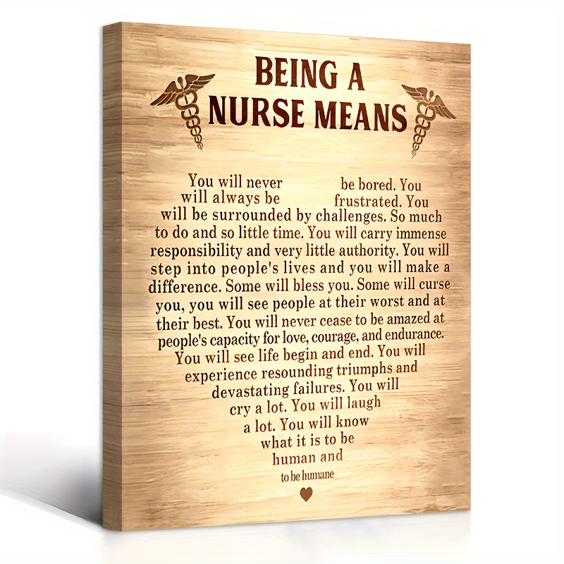 

1pc Wooden Framed Canvas Painting, Canvas Prints Being A Nurse Means You Will Never Be Bored Heart Wall Art Prints For Living Room&bedroom, Home Decoration, Festival Gift, 11.8inch*15.7inch