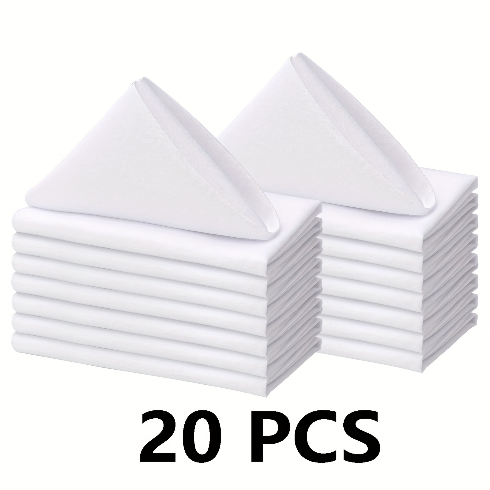 20pcs Cloth Napkins, Square Polyester Napkins Cloth Washable For Dinners Hotel Weddings Restaurant And Parties (20 X 20 Inches, 17 X 17 Inches, 12 X 12 Inches)