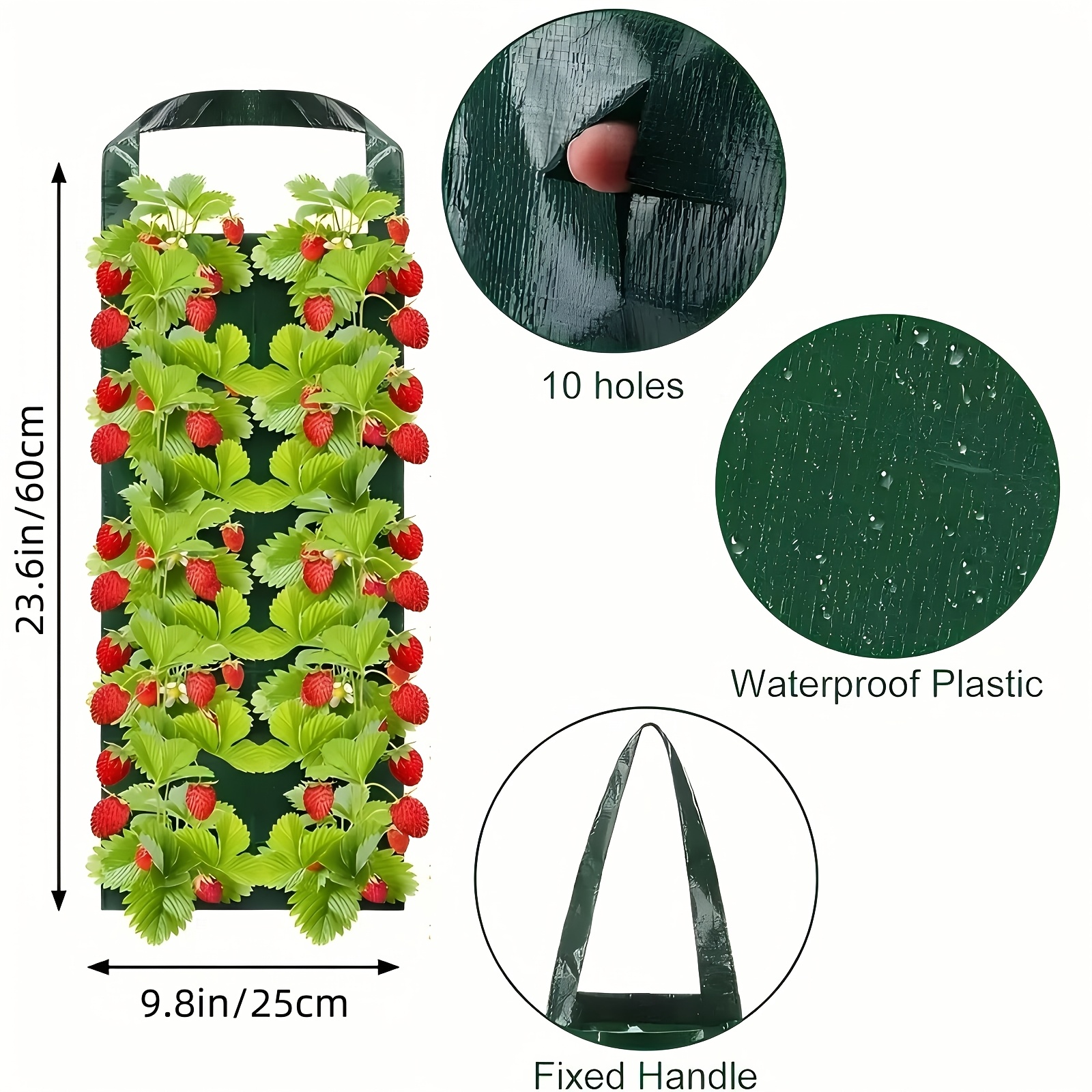 

6pcs Strawberry , , Planting Bag, Handle , Perforated Hanging Strawberry , Strawberry , Strawberry Plant/vegetable Hanging Strawberry