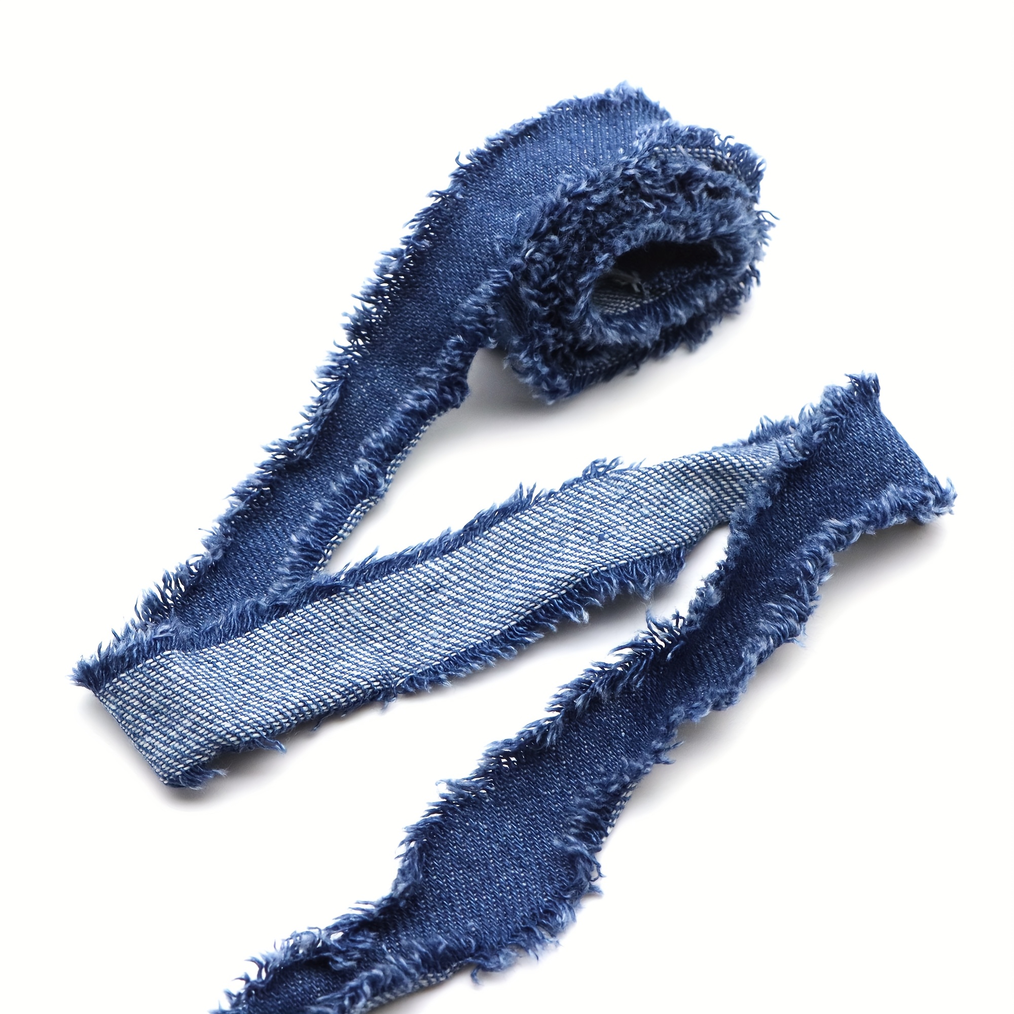 TEMU Nastro in con Frange, 1 X 71 Pollici, Bordi a Nappa, Decorazione in Jeans, Materiale per Fiocchi, Forniture per Artigianato, Decorazione per la