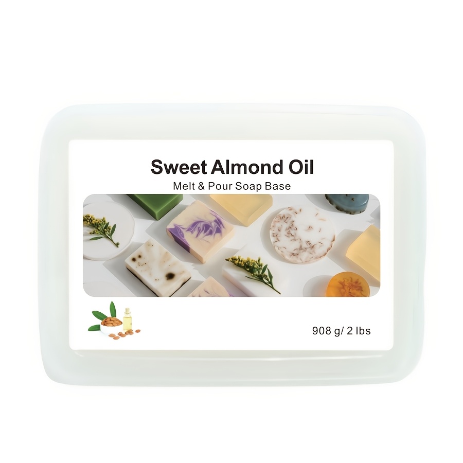 Image of 0.55lb/1lb/2lbs Sweet Almond Oil Melt And Pour Soap Base Suitable For Diy Crafting, Pre-cut Easy-to-use, Moisturizing Gentle Formula For Skin, Suitable For Skin Types, Body Soap Making Supplies For
