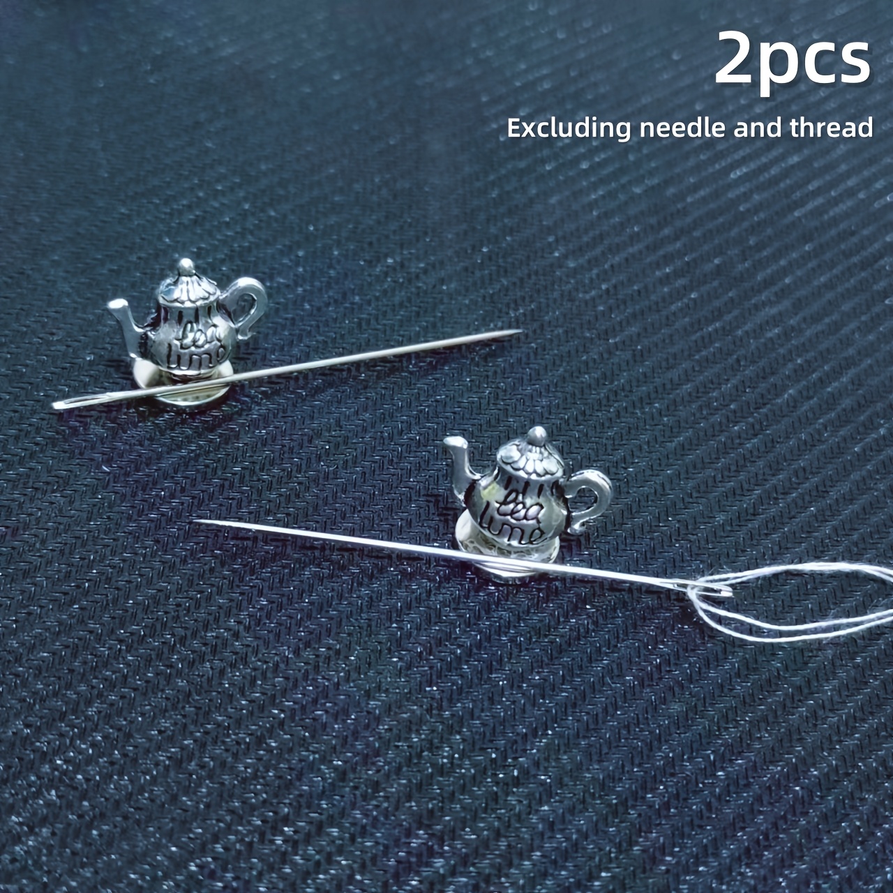TEMU 2pcs - Magnetic Needle Threader With Teacup Design - Great For Embroidery, Crafts, And Sewing - Durable Needle Case For Sewing Enthusiasts