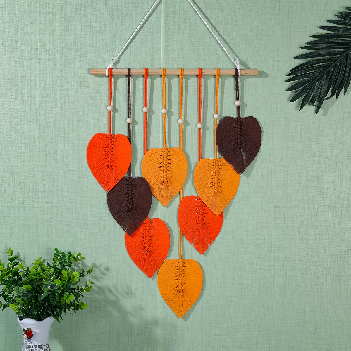 TEMU Bohemian Leaf Leaf Theme - Christmas, Family, - Living Room, Bedroom And Home Decor Vertical Wall Hanging
