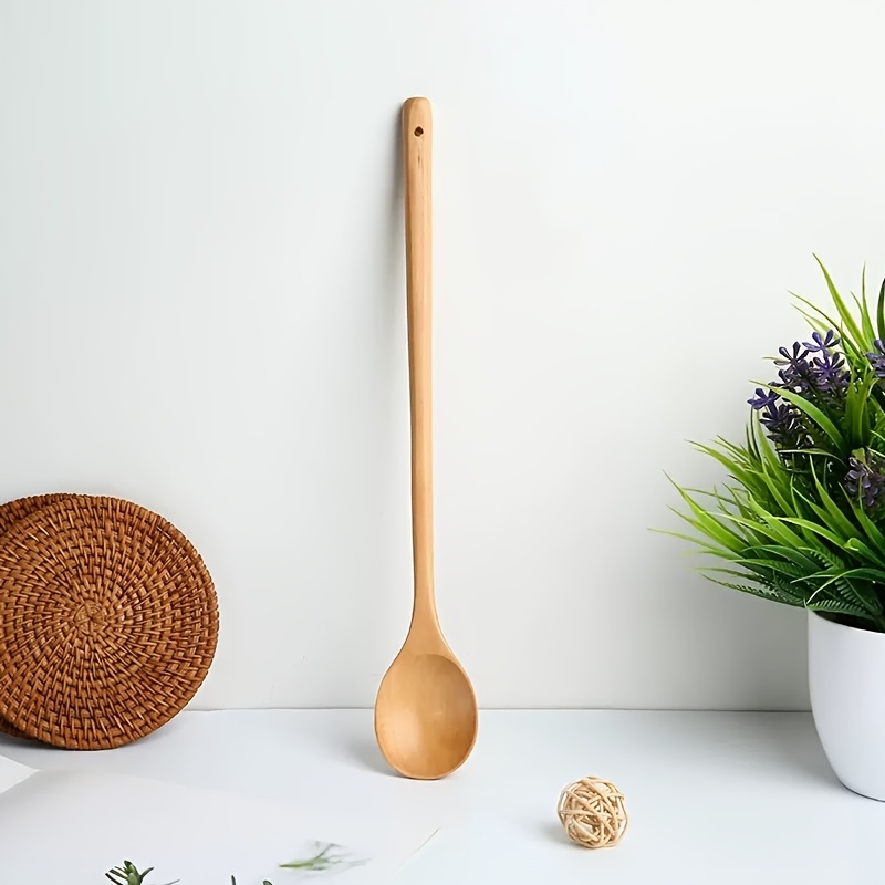 Image of Ultra-long Handle Durable Mixing Spoon - , Ergonomic , Comfortable Grip, Suitable For Stirring, Serving, Cooking, Soups, Desserts, Baking, Etc. Kitchen Tool For Home, Restaurant, Camping, Bakery