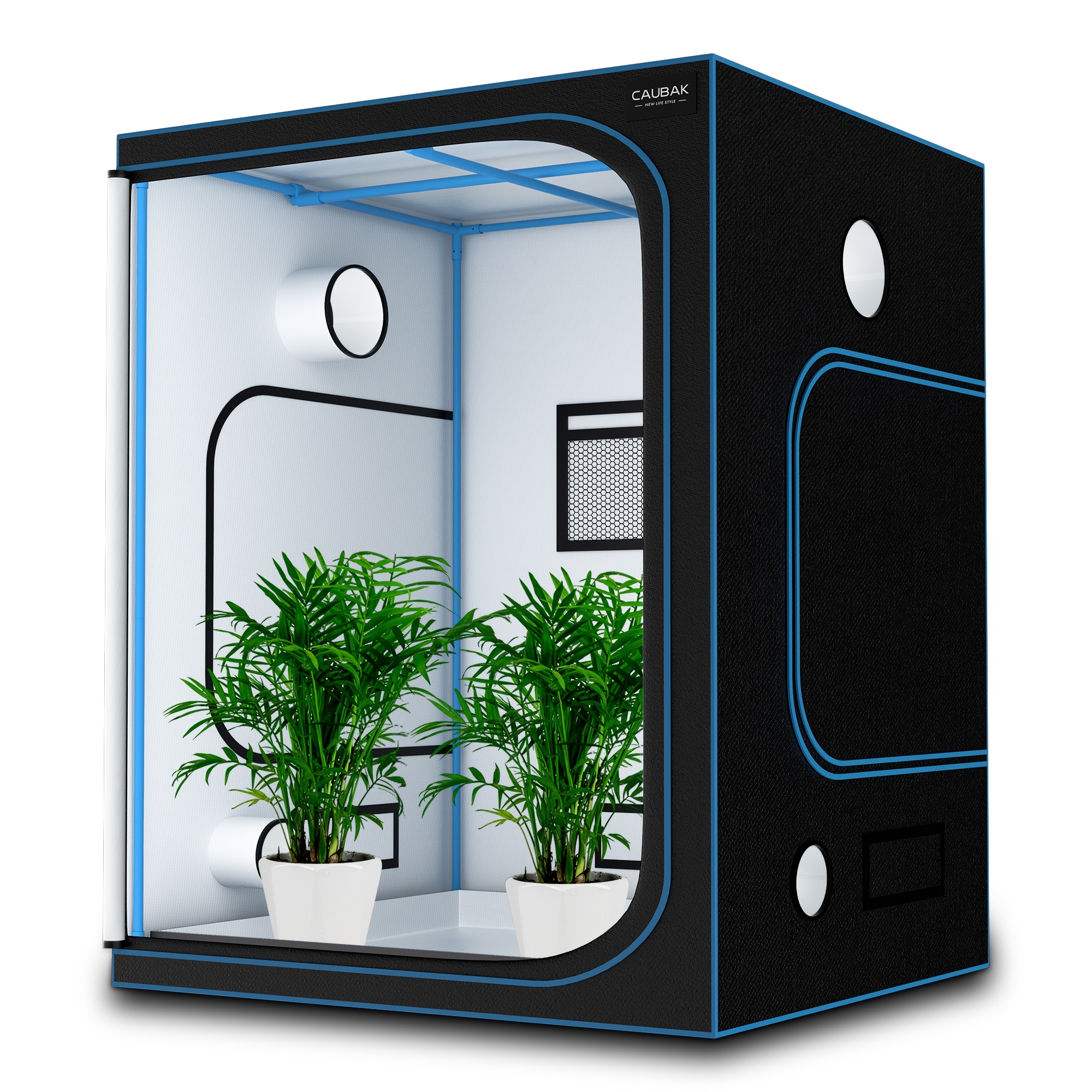 Image of Cau Plant Growth Tent 150 X 150 X 200cm, For Gardening, With Observation Window, Detachable Bottom Tray And Indoor Plant Cultivation Kit