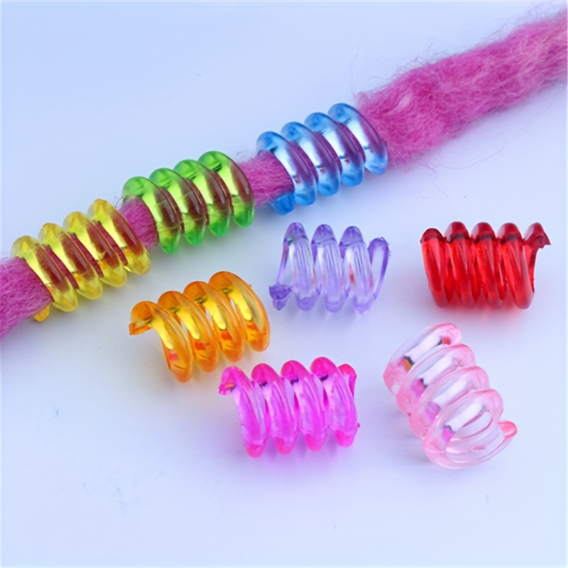 

40pcs/set Hair Rings Braid Decorative Beads Large Hole Beads For Girls Braided Hair Accessories