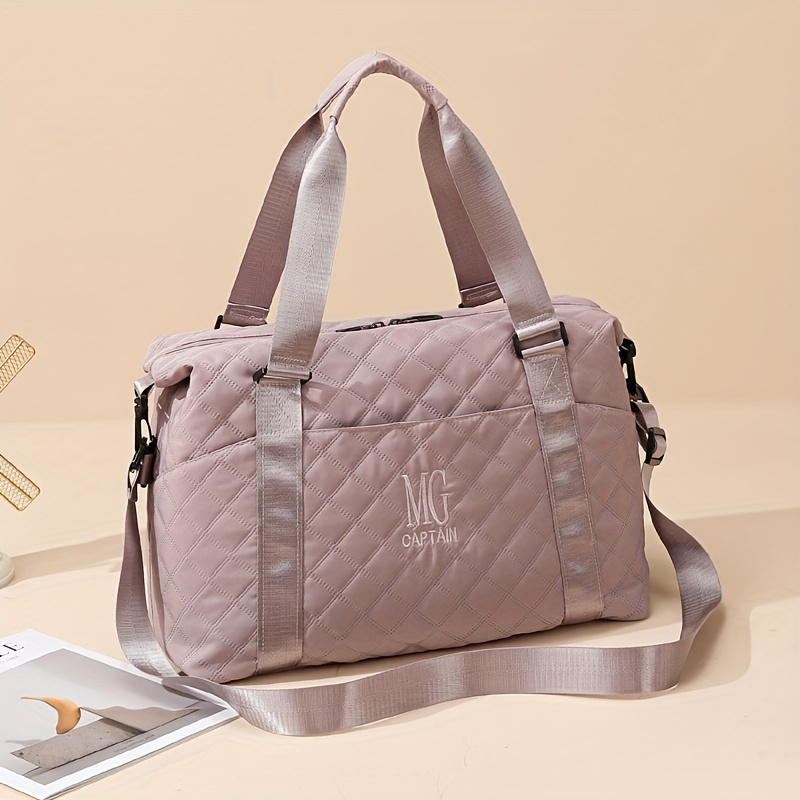 E-shop Reisetasche mit großem Fassungsvermögen und Argyle-Muster, einfarbige Gepäcktasche, tragbare Übernachtungsreisetasche