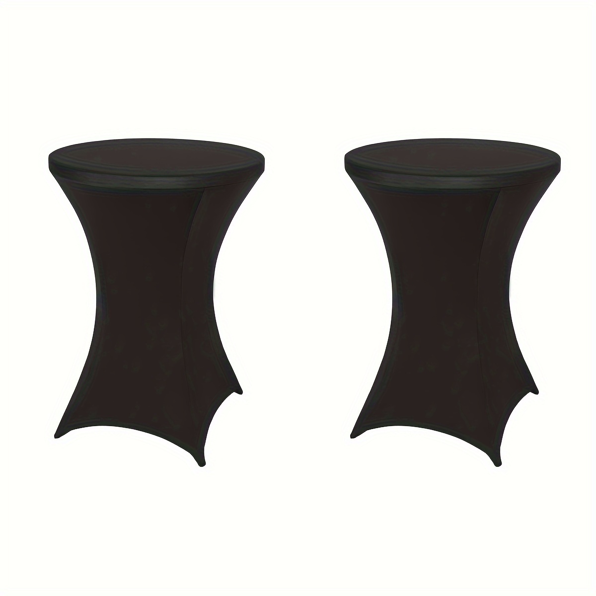 TEMU 2pcs Round Cocktail Table Covers - Stretch Spandex Polyester, Wrinkle-free & Washable Fitted Tablecloths For Indoor, Outdoor, Party, Wedding,