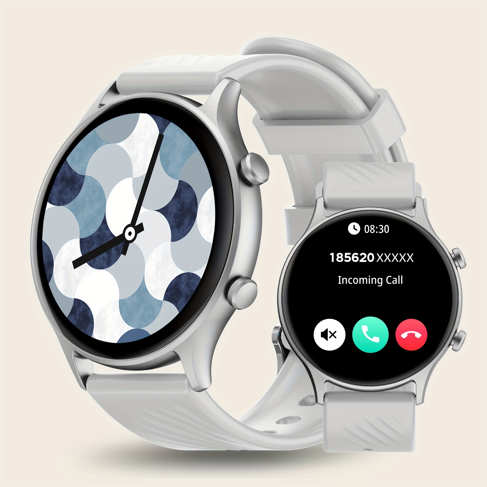 outdoor smart watch for men and women 1 39 hd round screen wireless calls message push waterproof 100 sports mode fitness   steps calories music control sleep monitoring smartwatch for android and ios phones