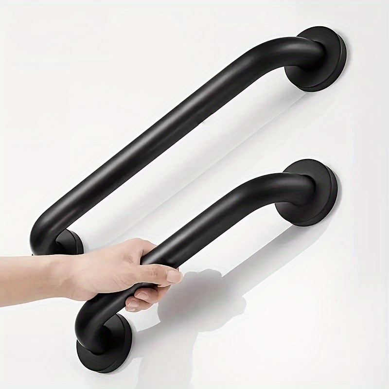 

1pc Bathroom Grab Bars, Stainless Steel Anti-slip Handle, Black Safety Handrails For Elderly & Disabled, Ideal For Bathtub, Shower, Toilet, Stairs