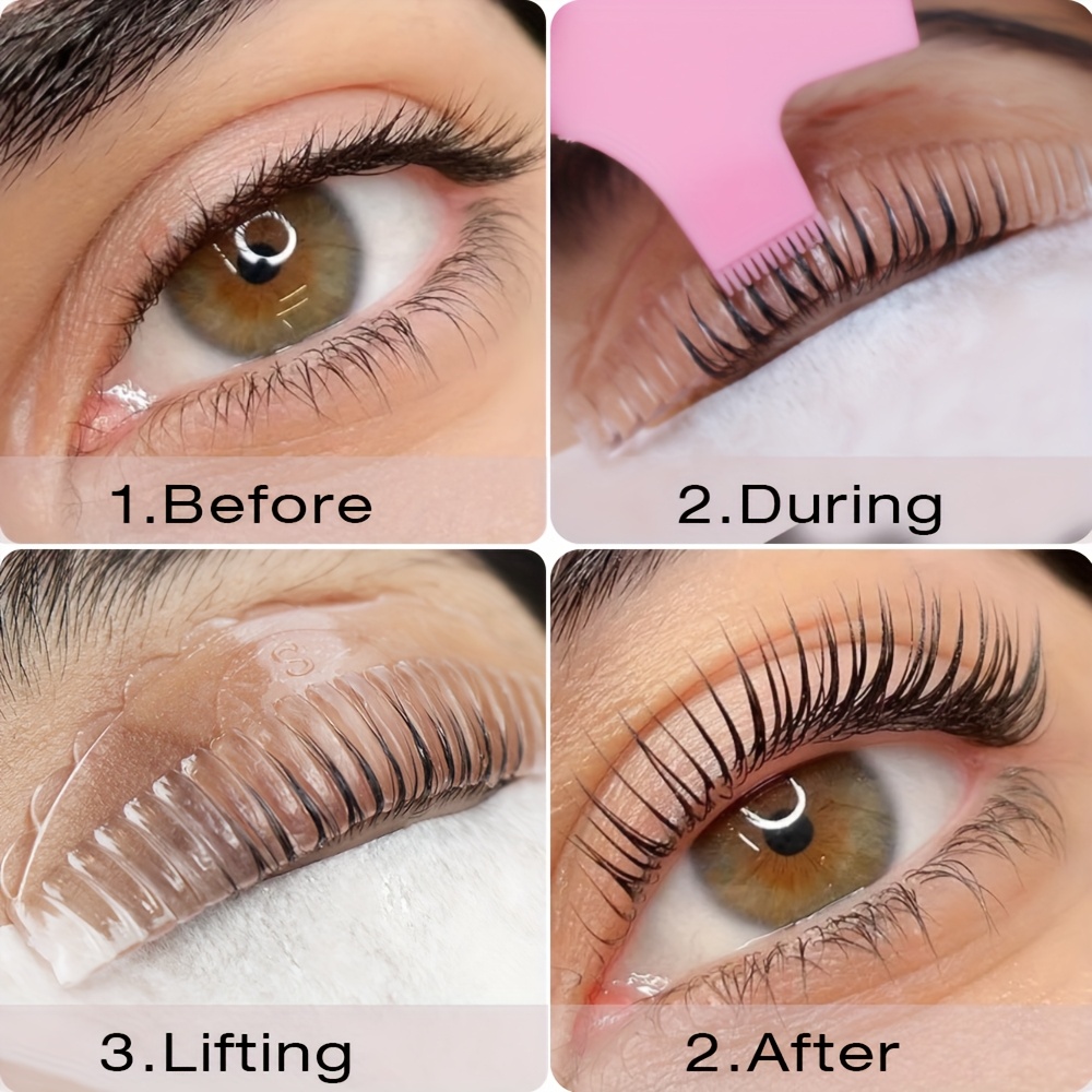 5 Paar Wimpern-Hebe-Pads Aus Silikon + 5 Wimpernbürsten – Wiederverwendbar Für Lash Lifting & Styling