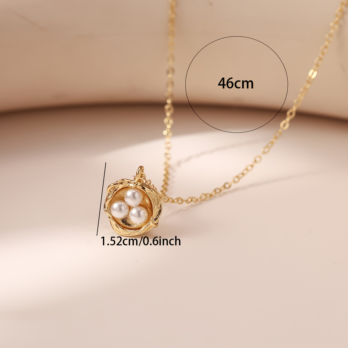 Women's Gentle Style Bird's Nest Necklace, High-Quality Copper
