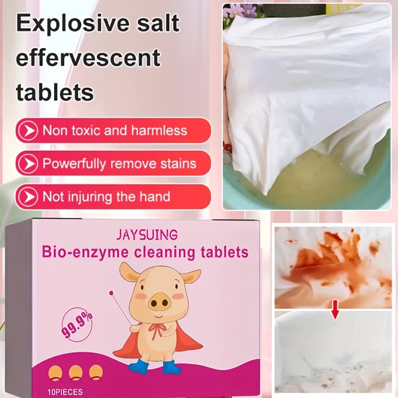   bio enzyme cleaning tablets powerful stain removal for clothes non toxic safe for hands details 3