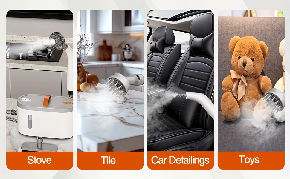 High power Fast Heating Handheld Steam Cleaner -6 Multifunctional Drama Heads, Large Capacity And Dual Safety Automatic New Electric Protection (kitchen, Sofa, Floor, Bathroom, Air Conditioning, Refrigerator, Cars) 14 High-power Fast Heating Handheld Steam Cleaner -6 Multifunctional Drama Heads, Large Capacity And Dual Safety Automatic New Electric Protection (kitchen, Sofa, Floor, Bathroom, Air Conditioning, Refrigerator, Cars)