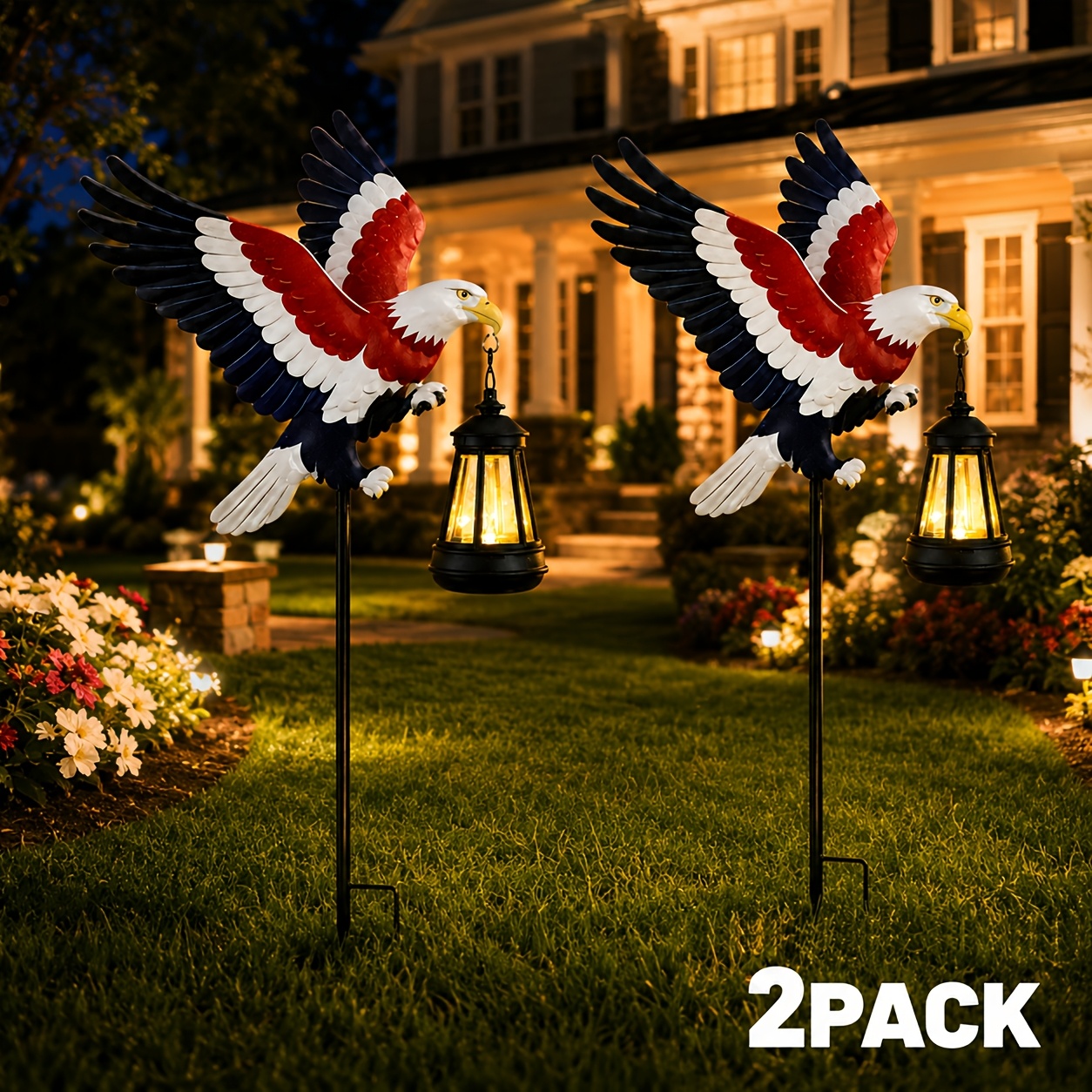 TEMU 2/4pcs Eagle-shaped Solar Lantern Lights, 700lm, Ip65, -- Scheme For Outdoor Landscape Decoration, Led Pathway Lights, Suitable For Gardens,