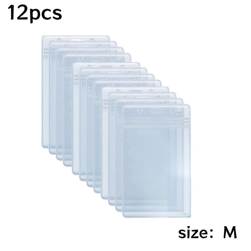 E-shop 6 Stk./12 Stk., Auswahl an vertikalen transparenten PVC-Ausweishaltern in verschiedenen Größen, geeignet für Büro, Geschäft und Ausstellung,