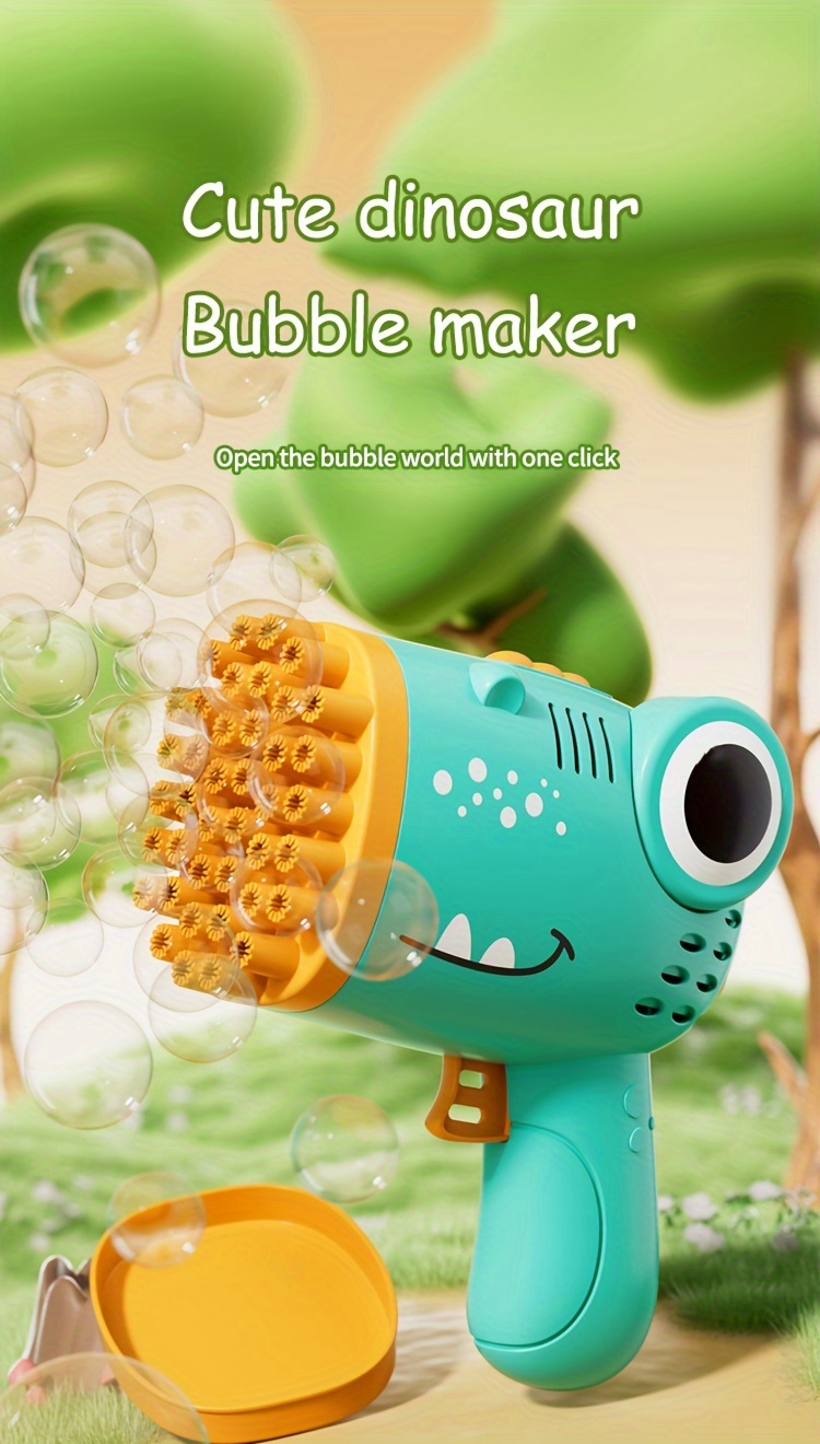 40 Holes Dinosaur Bubble Gun: Outdoor Automatic Bubble Toy, Perfect For ...