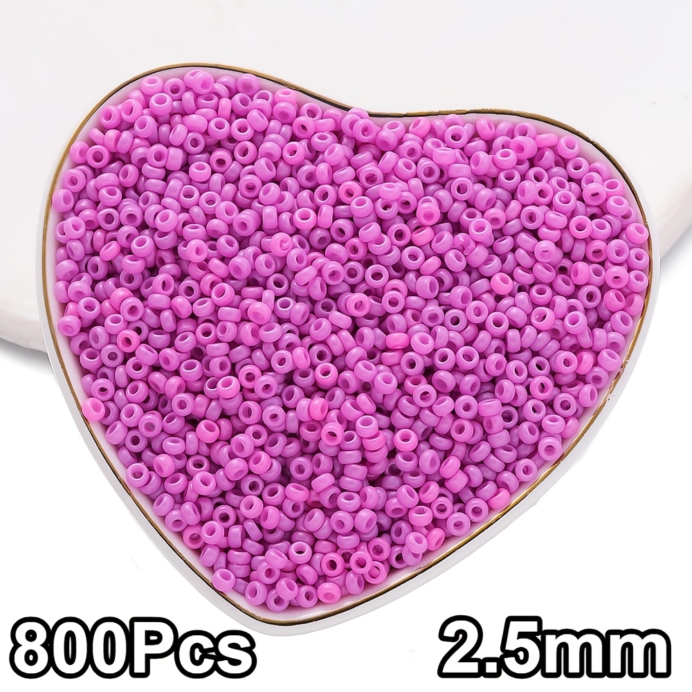 800pcs 2.5mm Multicolor Solid Color Glass Seed Beads