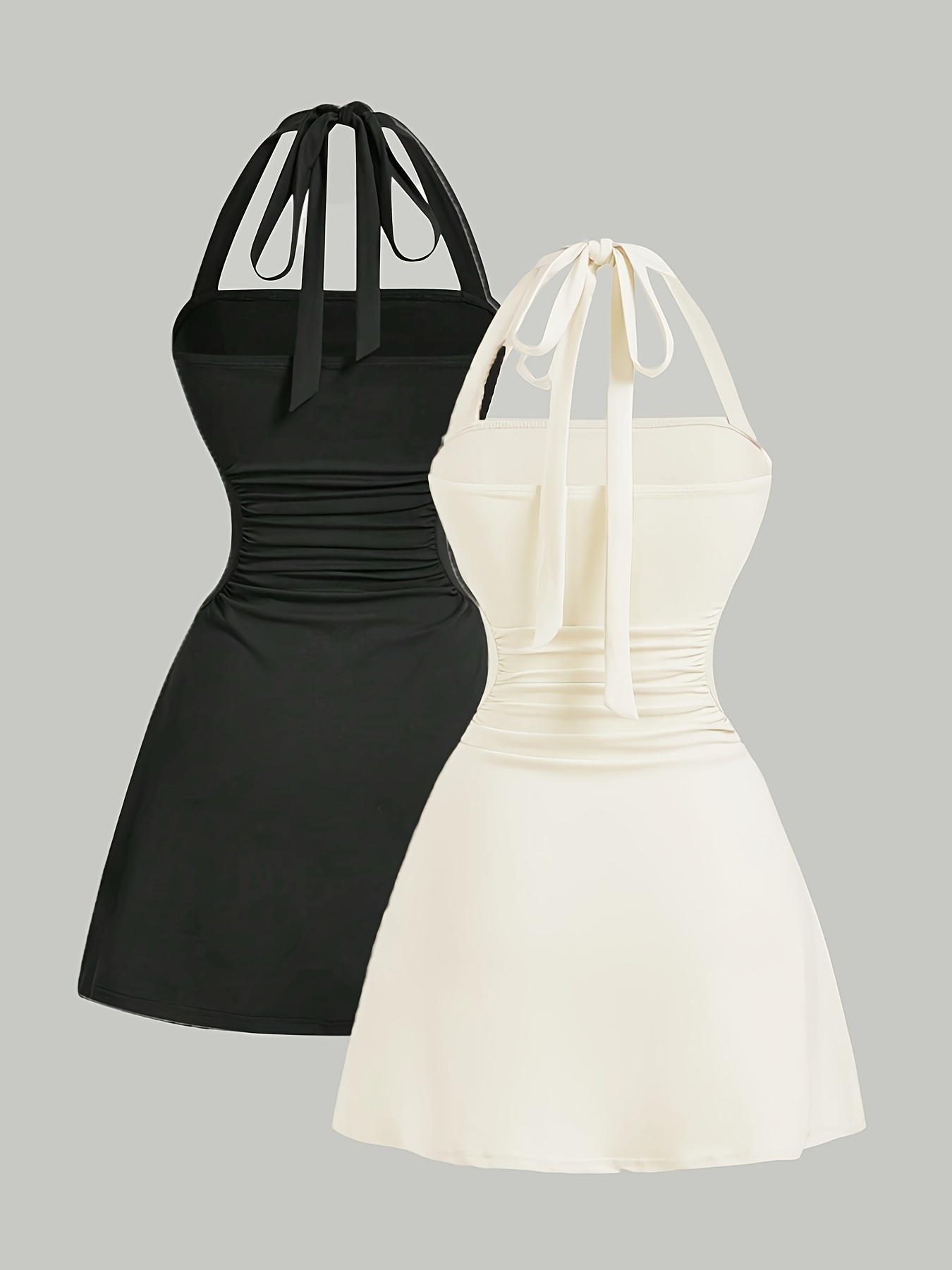 Two Elegant Summer Dresses with a Halter Neck And Tie That Enhance Your  Figure * Eid Celebrations. * Short * Backless Party Dresses Are Ideal for  Commuting And Elegant Music Events