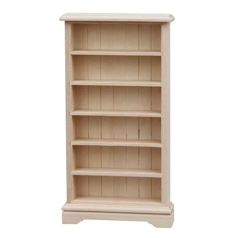 1:12 Dollhouse Mini Furniture Wooden Crafts Miniature Display Piece Plain Bookshelf Storage Cabinet
