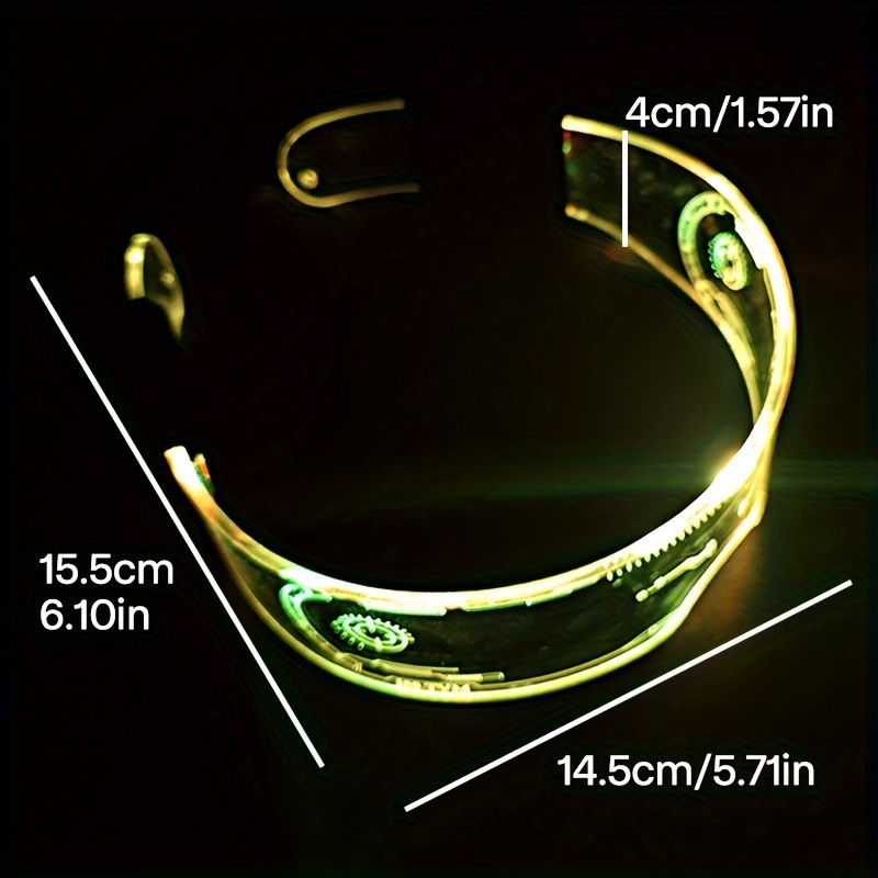 colorful led glasses for night out music bar ktv and birthday parties flat top design goggles with luminous effect cyberpunk available in 7 colors led sci fi light up glasses music festival glitter decoration glasses details 3